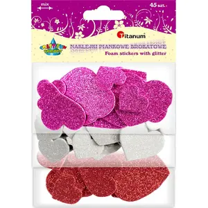 Foam Heart Stickers Titanum mix 45 pcs – decorative foam adhesive shapes