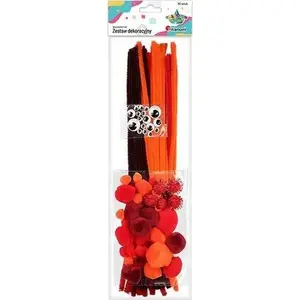 Craft set Titanum Zestaw: 80-piece orange wires, pompoms and eyes for crafting