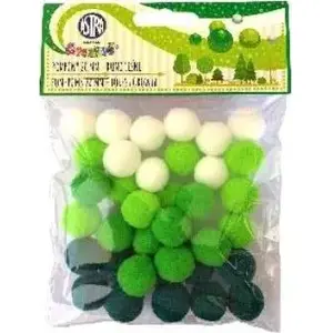 Decorative Pom Poms 20 mm Astra — craft accessory, forest fleece material