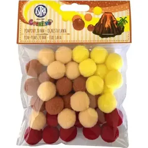Decorative Pompons 20 mm, Astra — 'Ognista lawa' (pack design)