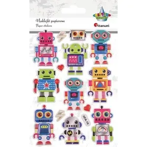 Titanum 3D Raised Stickers - Robots Mix, Pack of 14