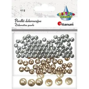Decorative Plastic Pearls Titanum mix 12 g – craft embellishments, small round beads