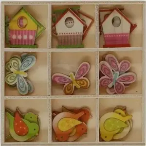 Wooden Decorative Ornaments Set in Box Titanum 27 pcs — mixed designs