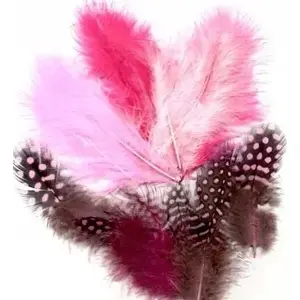 Feathers pack Vrige Pióra marabou mix 18 pcs — marabou feathers in red shades