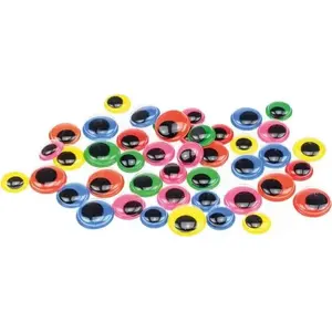 BREWIS movable eyes set RO21 — 44 pcs, sizes 12 mm, 14 mm, 16 mm, multicolored