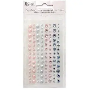 Self-adhesive crystals and pearls set DP Craft WIKR-944621 — 120 pieces, Sweet Pink & Blue