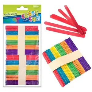 Decorative wooden sticks Craft with Fun W 001C — colored craft sticks for decoration