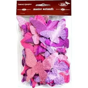 Craft butterflies Tulup — decorative glitter butterflies, set of 52 pieces
