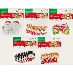 Decorative Felt Shapes Craft with Fun CF OZDOBA BN FILC 5MIX – Assorted Felt Decorations, Pack 20/160