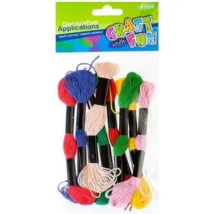Craft with Fun dekoratīvā mulīne komplekts — diegi mulīne, 8 jauktu krāsu