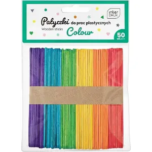 Craft sticks INTERDRUK 113 mm, colored, pack of 50