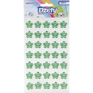 BREWIS self-adhesive decorative gems green flowers, 35 pieces