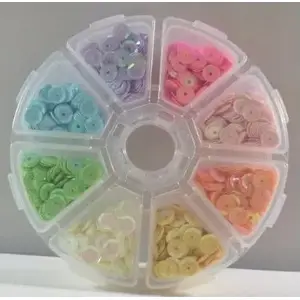 Sequin mix Titanum 6 mm pastel, 8 colors, 40 g