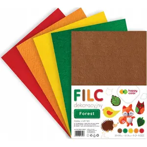 Decorative felt pack TEKA Filc HAPPY COLOR — 5 colors (assorted)