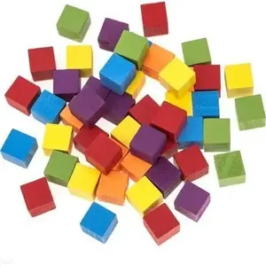 Wooden Cubes Dalprint DPCRAFT 15x15 mm, set of 49 coloured cubes