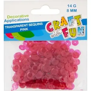 Button Craft with Fun CF CEKINY Transparent 8 mm pink pack 40/400