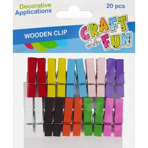 Деревянные прищепки Craft with Fun CF794 — 20 шт., 3,5 см декоративные