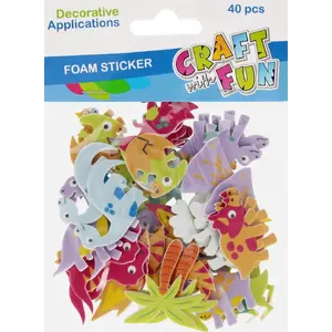 Craft with Fun EVA decorative dinosaur stickers set, 40 pieces, CF804
