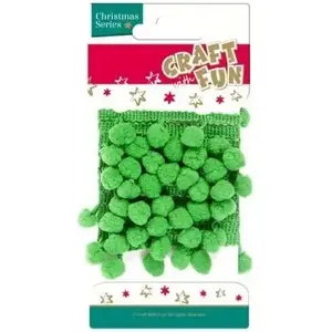 Decorative Pompom Trim Tape 1.5 m, mega creative — craft embellishment ribbon with pom-poms