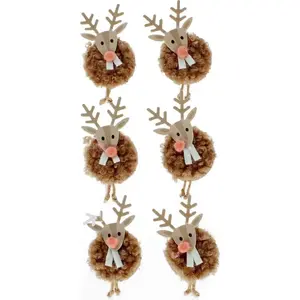 Christmas felt ornament set Craft with Fun — reindeer shapes, 6 pieces (CFBN434)
