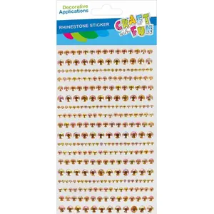 Craft with Fun decorative crystal embellishments, gold, 18 pcs, model CF438