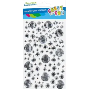 Craft with Fun decorative crystal sticker kit CF440 — assorted self-adhesive rhinestones for crafting (package)
