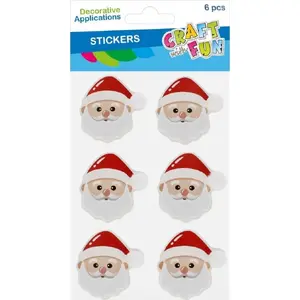 Craft with Fun holiday decoration stickers Santa set, 6 pieces (CFBN476)