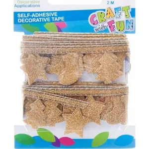 Craft with Fun decorative ribbon roll TASMA S7 — 2 m length, 3.5 cm width, pack quantity 12/288