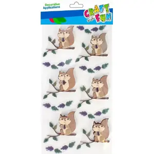 3D uzlīmes vāveres, Craft with Fun CFBN345 — 6 gab., dekoratīvas papīra detaļas