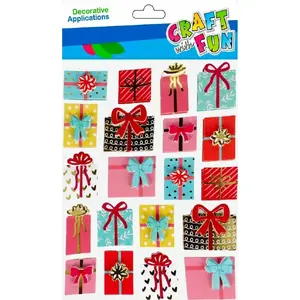 Paper 3D Gift Stickers pack, Craft with Fun CF705 — 20 pieces