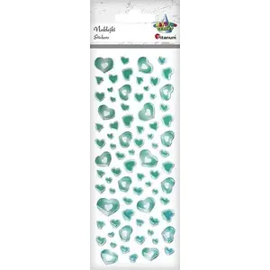 Decorative foil heart stickers Titanum 78 pieces, mint mix
