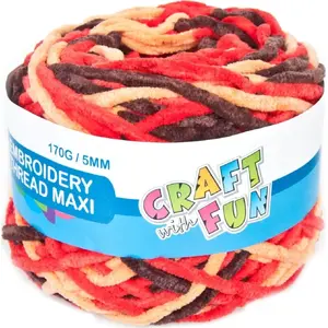 Embroidery Thread Skein Craft with Fun MULINA GIG 170 g 5 mm — Red mix