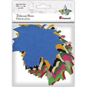 Felt maple leaves by Titanum, decorative autumn shapes, approx. 100 x 95 mm, set of 12