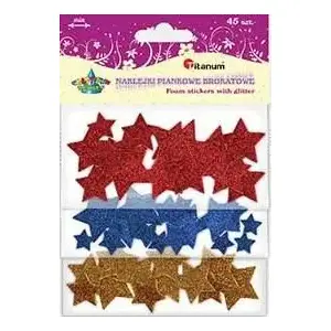Titanum glitter foam stickers Christmas stars mix sizes and colors (model TITA0786)