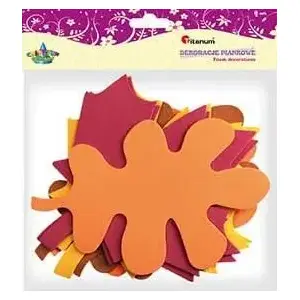 Titanum foam decorative large oak and maple leaves set 8 pcs, mixed colors orange/yellow/brown/bordeaux 205×190×1 mm