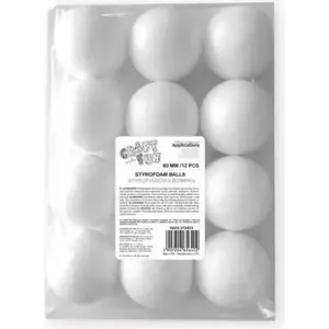 Styrofoam Baubles Craft with Fun 80 mm, set of 12 – spherical craft blanks