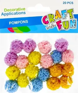 Decorative Pompon Set Craft with Fun — 20 pcs, 2 cm, cashmere-look