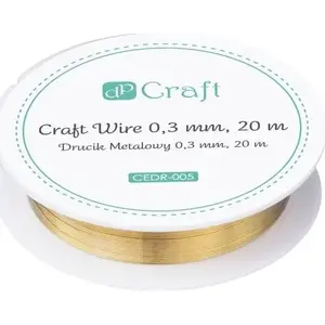 Wire thread for crafting DP Craft 0.3 mm 20 m, gold color
