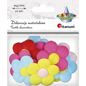 Fabric appliqués Titanum floral mix 45×45 mm, pack of 10