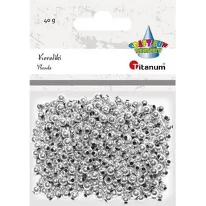 Plastic Beads Titanum 40 g silver — craft beads for jewelry and decorations