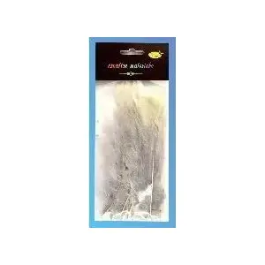 TEKA soft light gray feathers, pack of 15 — decorative craft feathers