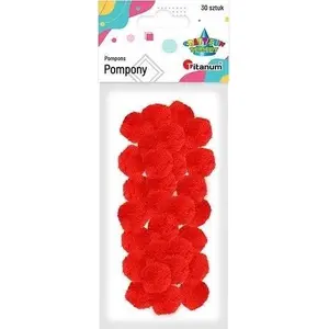 Polyester Pom-Poms Titanum 25 mm Red, 30 pieces