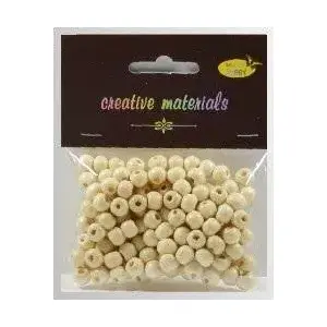 Wooden Beads FANDY — cream, approx. 150 pcs (approx. 24 g)