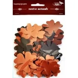 TEKA decorative wooden clover garland, brown tones, 44 pieces