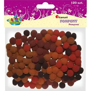 Polyester Pom-Poms 10 mm, 120 pcs — Titanum craft accessories, brown