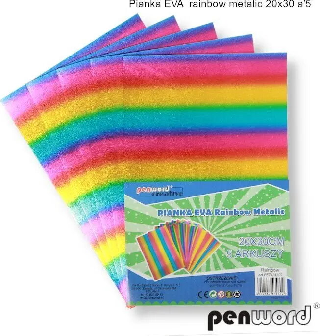 Penword PIANKA EVA RAINBOW METALIC 20x30