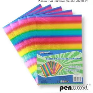 Penword PIANKA EVA RAINBOW METALIC 20x30 cm A5 craft foam sheet