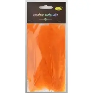 Soft orange craft feathers TEKA Piórka 15 pcs — decorative feathers for crafts and decorations