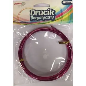 Floral Wire BREWIS Drucik Florystyczny 3 m DF6 pink - floral stem support, 3-meter roll