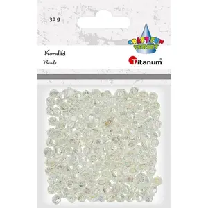 Plastic Faceted Beads Titanum 30 g White